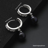Natural Freshwater Pearl 925 Silver Hoop Earrings