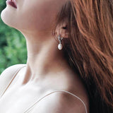 Natural Freshwater Pearl 925 Silver Hoop Earrings