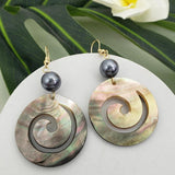 Natural Shell Earing Carved Turtle Dangle Earrings Plated Pearl Gift Woman