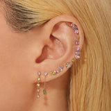925 Silver Pastel CZ Mini Piercing Earring