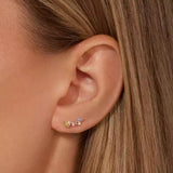 925 Silver Pastel CZ Mini Piercing Earring