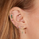 925 Silver Pastel CZ Mini Piercing Earring