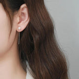 Freshwater Pearl Long Earrings 925 Silver Jewelry for Women