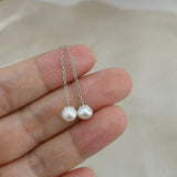 Freshwater Pearl Long Earrings 925 Silver Jewelry for Women