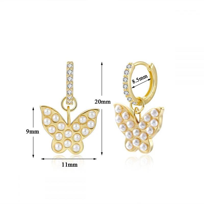Silver Filled Earcuff Pearl Drop Earrings for Women