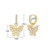 Silver Filled Earcuff Pearl Drop Earrings for Women
