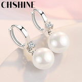 925 Silver 12mm Natural Pearl Earrings For Women Banquet Party