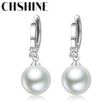 925 Silver 12mm Natural Pearl Earrings For Women Banquet Party