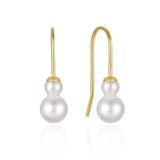 925 Silver Two Pearl Ear 18K Hook Earrings