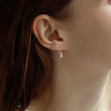 925 Silver Two Pearl Ear 18K Hook Earrings
