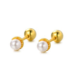 925 Sterling Silver Pearl Stud Earrings for Women