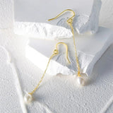 Pearl Tassle 925 Sterling Silver Earrings Drop Hook Fine Jewelry Mom Gift