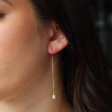 Pearl Tassle 925 Sterling Silver Earrings Drop Hook Fine Jewelry Mom Gift