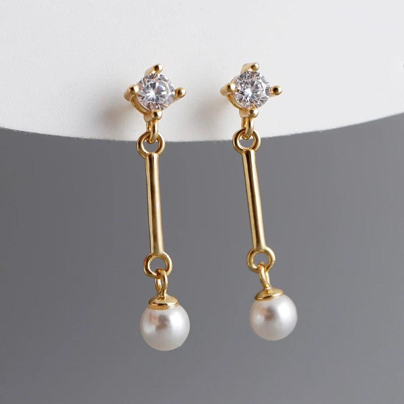 925 Silver Tassel Pearl Drop Earrings, Bohemian Party Jewelry Gift