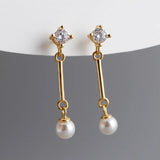 925 Silver Tassel Pearl Drop Earrings, Bohemian Party Jewelry Gift