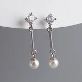 925 Silver Tassel Pearl Drop Earrings, Bohemian Party Jewelry Gift