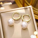 Romantic Pearl Charm Earrings 14k Plated Gift