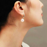 Romantic Pearl Charm Earrings 14k Plated Gift