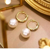 Romantic Pearl Charm Earrings 14k Plated Gift