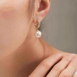 Romantic Pearl Charm Earrings 14k Plated Gift