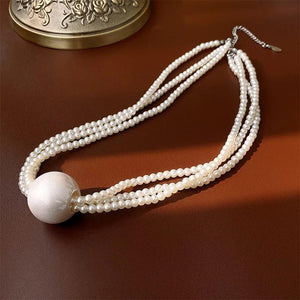 Elegant Pearl Triple-Strand Necklace