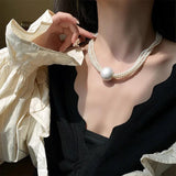 Elegant Pearl Triple-Strand Necklace