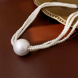 Elegant Pearl Triple-Strand Necklace