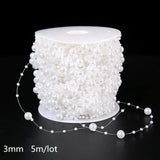 Fishing Line Pearl Beads Garland Flowers Wedding Bridal Bouquet