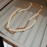 Freshwater Pearl Necklace Double-layer Party Jewelry