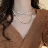 Freshwater Pearl Necklace Double-layer Party Jewelry