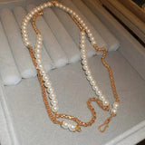Freshwater Pearl Necklace Double-layer Party Jewelry