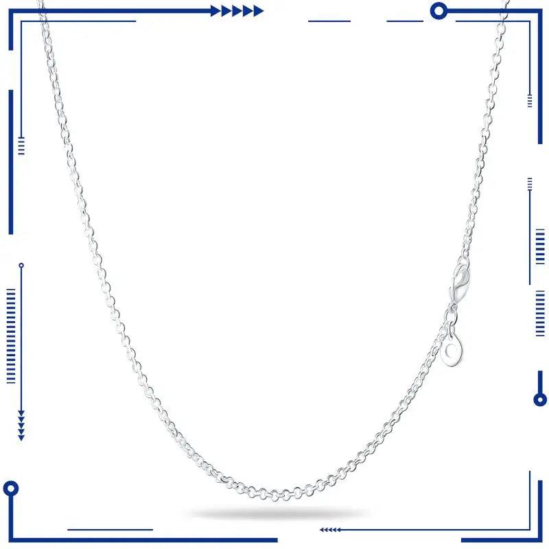 925 Silver Zircon Charm Pendant Necklace for Women Men