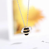 925 Silver Mini Bee Necklace Gold-Plated Student Gift