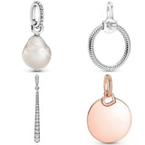 Baroque Pearl Mouse O Pendant Bead 925 Silver Charm