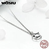 925 Sterling Silver Cat Pendant Necklace for Women