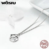 925 Sterling Silver Cat Pendant Necklace for Women