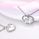 Silver Colorful Palette Necklace with Unicorn Elephant Charm