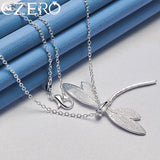 925 Sterling Silver Big Dragonfly Pendant Necklace For Women Man
