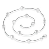 925 Silver Synthesis Pearl Chain Clavicle Necklace Wedding Party S925 Jewelry