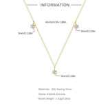 925 Silver Plated Necklace with Sparkling Zircon Clavicle Chain