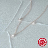925 Silver Plated Necklace with Sparkling Zircon Clavicle Chain