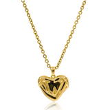 DPLAOPA 925 Silver Geometric Heart Pendant Long Chain Fine Jewelry