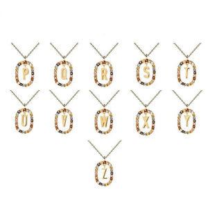 925 Silver Zircon Letter Necklace Choker Jewelry for Women