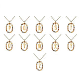 925 Silver Zircon Letter Necklace Choker Jewelry for Women