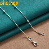 925 Silver 16-24 Smooth Beads Bamboo Chain Necklace Wedding Jewelry