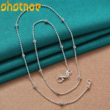 925 Silver 16-24 Smooth Beads Bamboo Chain Necklace Wedding Jewelry