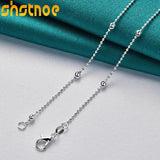 925 Silver 16-24 Smooth Beads Bamboo Chain Necklace Wedding Jewelry