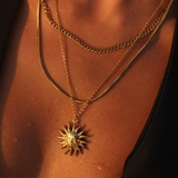 925 Silver Sunflower Pendant Long Chain Necklace Choker Jewelry