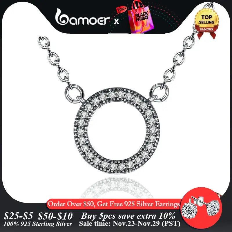 925 Silver Clear Zircon Heart Pendant Necklace for Women