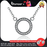 925 Silver Clear Zircon Heart Pendant Necklace for Women